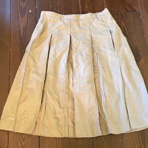 Lands end khaki pleated school skirt 0